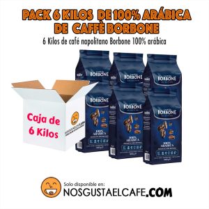 Promoción 6 Kilos de café italiano Borbone 100% arábica, en grano