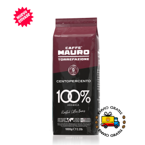 Exclusivo Café italiano Mauro Centopercento 100% arábica, 1 kilo en grano