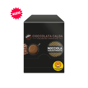 Chocolate caliente Vergnano sabor avellanas caja de 15 sobres de 30 gramos c/u