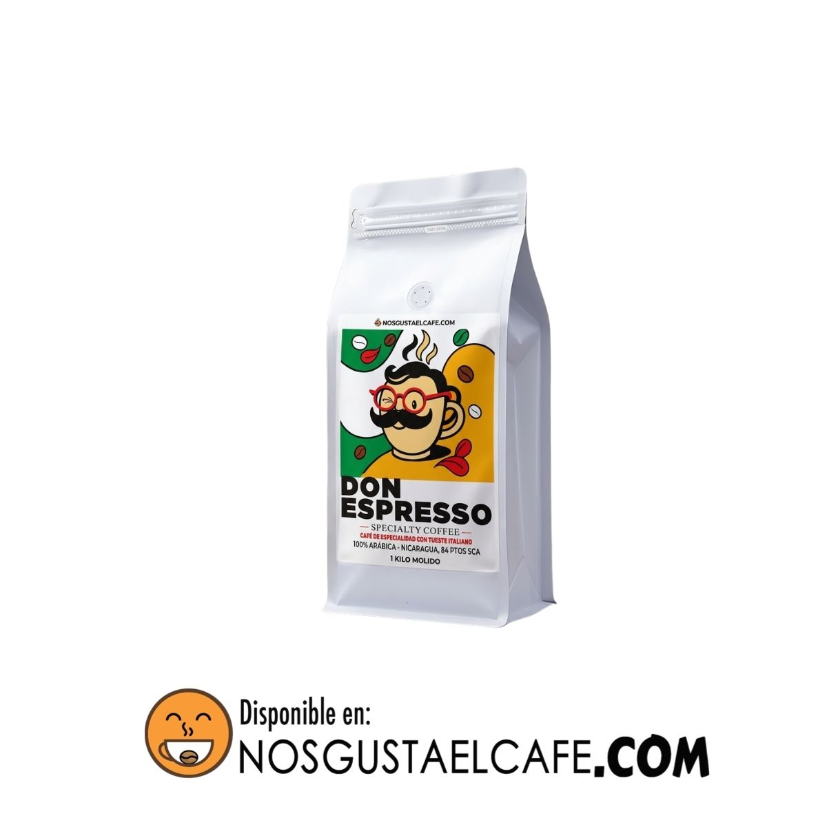 Café Don Espresso, especialidad 84pts. SCA, tueste fresco, baja acidez,1 Kg, molido