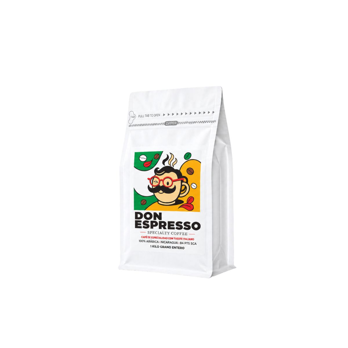 Don Espresso, café de Especialidad, baja acidez, 1 Kg., grano entero