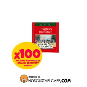 Té Ahmad English Breakfast, caja de 100 bolsas