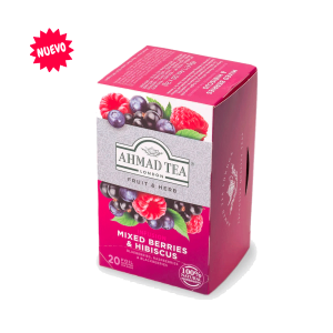 Infusión Ahmad Mezcla de Berries e Hibisco / Mixed Berries & Hibiscus, caja de 20 bolsas