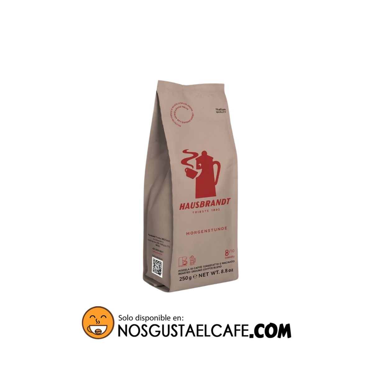 Café italiano Hausbrandt Morgenstunde,250 grs. molido