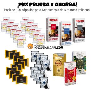 Pack Mix 100 Cápsulas Marcas Premium Nespresso® compatibles