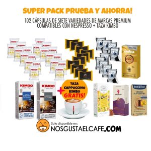 Súper combo de 100 cápsulas de marcas Italianas Premium Nespresso® compatibles + Taza Gratis