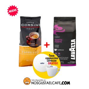 Pack 2 Kg alto en robusta en grano Corsini + Lavazza + Taza
