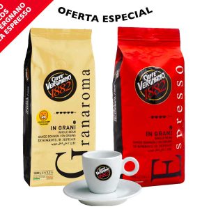 Promoción 2 Kg Café Italiano Vergnano en grano entero + Taza espresso