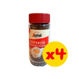Pack 4x cafés Italianos instantáneos Segafredo Preferito 100grs. c/u