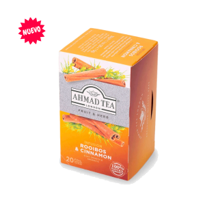 Infusión Rooibos Canela/Rooibos & Cinnamon, Ahmad, caja de 20 bolsas