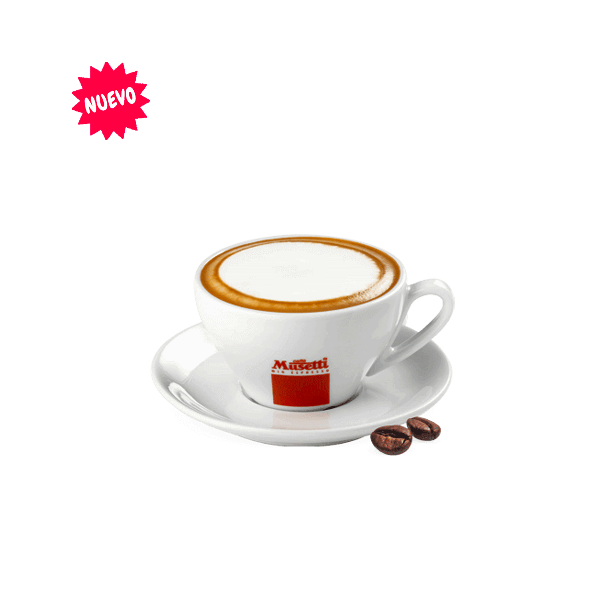 Taza Musetti tamaño Latte porcelana blanca 180 ml