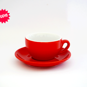 Taza importada italiana Nuova Point Palermo tamaño Latte 290 ml, color rojo