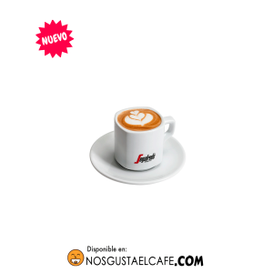 Taza de café tamaño cappuccino Segafredo, porcelana blanca, 140 ml