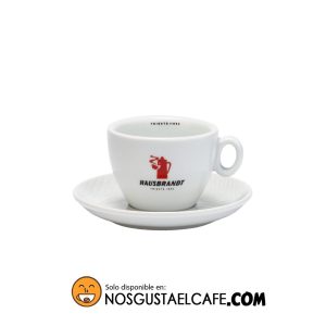 Taza cappuccino Hausbrandt, porcelana blanca italiana, 180 ml app