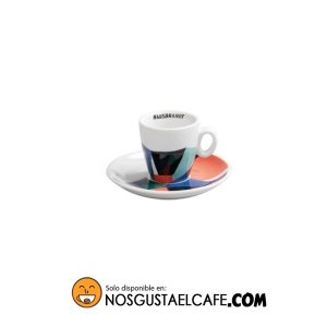 Taza y plato espresso Hausbrandt Edición especial línea geométrica