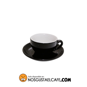 Taza Latte Nuova Point modelo Palermo, color negro, 200 ml