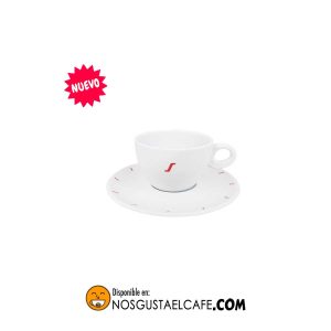Taza Segafredo, tamaño Latte, porcelana blanca