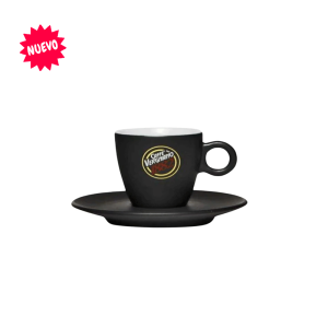 Taza de café tamaño cappuccino Vergnano, porcelana negra acabado mate, 120 ml