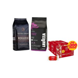Pack Pausa Italiana: Lavazza 1 Kg + Mokador 1 Kg + 300 galletas Lotus
